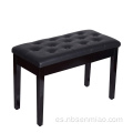 Taburete de piano de cuero sintético Duet de madera de caucho negro